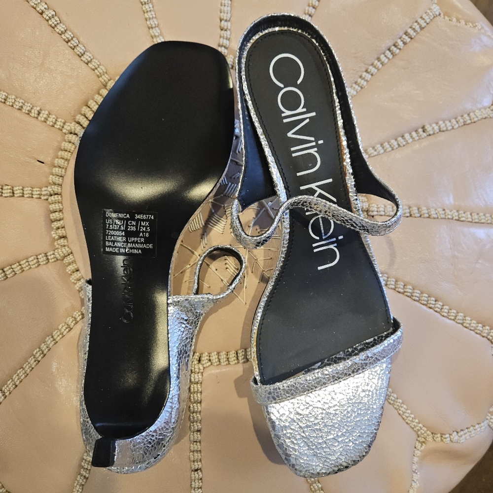 Calvin Klein Shimmering Silver Heels